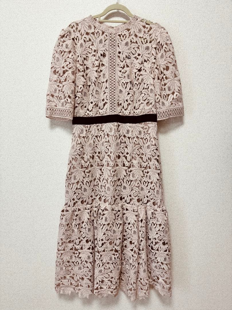 CELFORD ピンクベージュ レース ワンピース 36
