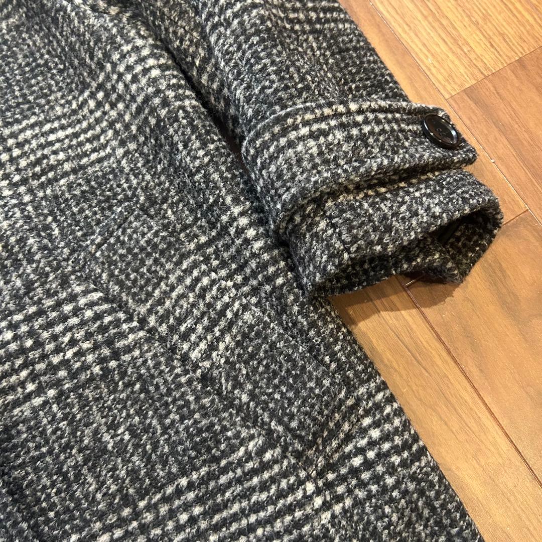 23AW✨Spick&Span Wスライバーチェックハーフコート ブラック