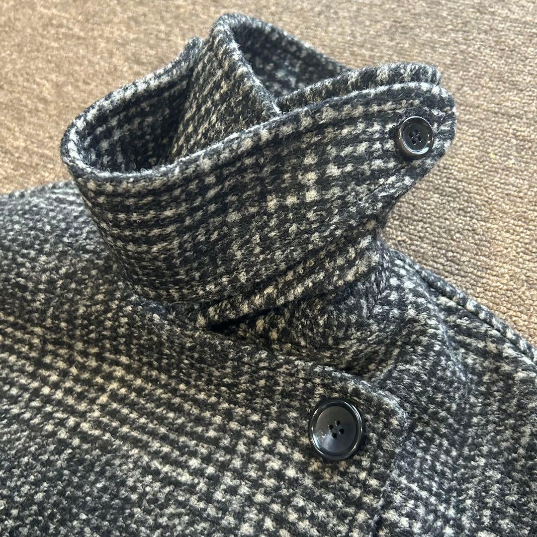 23AW✨Spick&Span Wスライバーチェックハーフコート ブラック