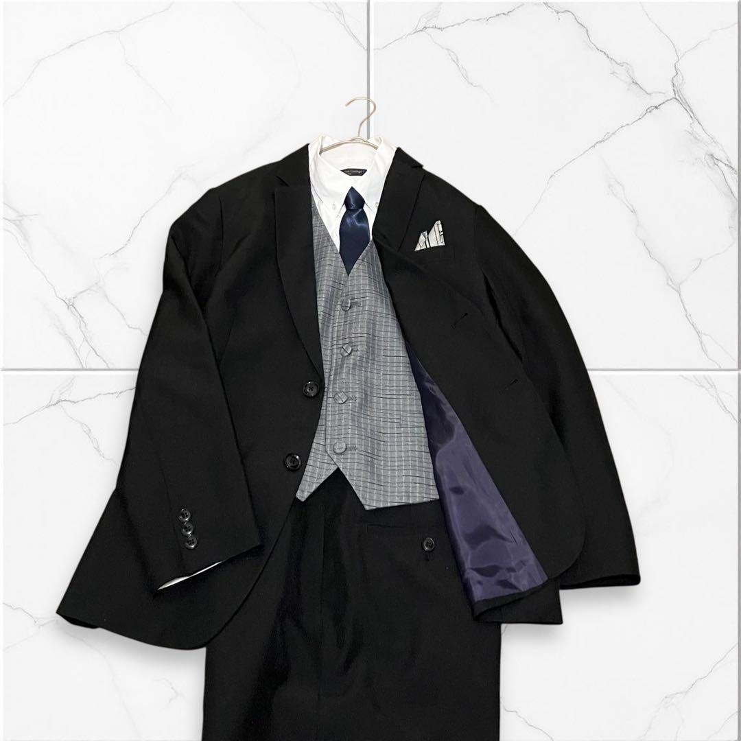 165E ゆったり体型 キッズスーツ フォーマル 卒業式 男の子 ウエスト調整可