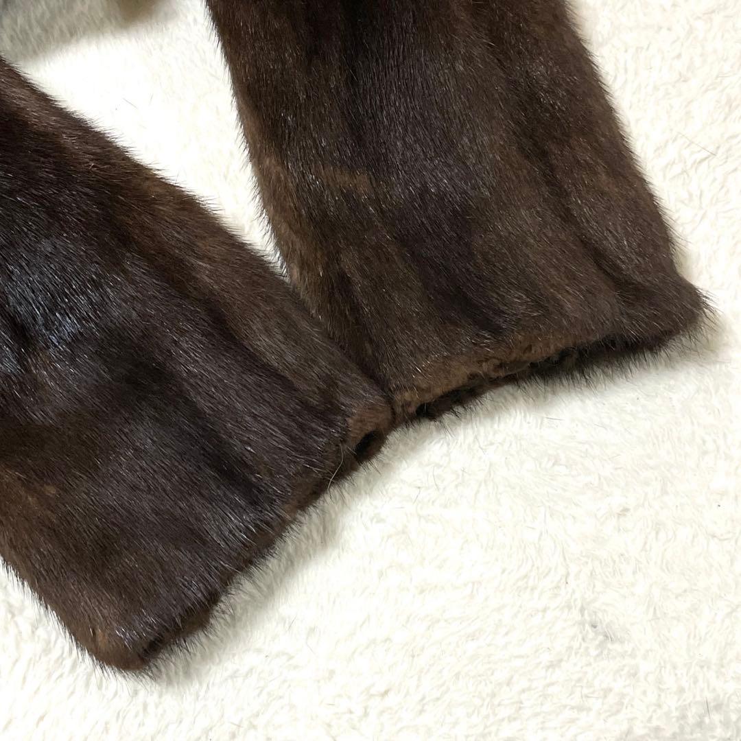 デミバフミンク 本毛皮 コート リアルファー サイズL相当 毛並み◎