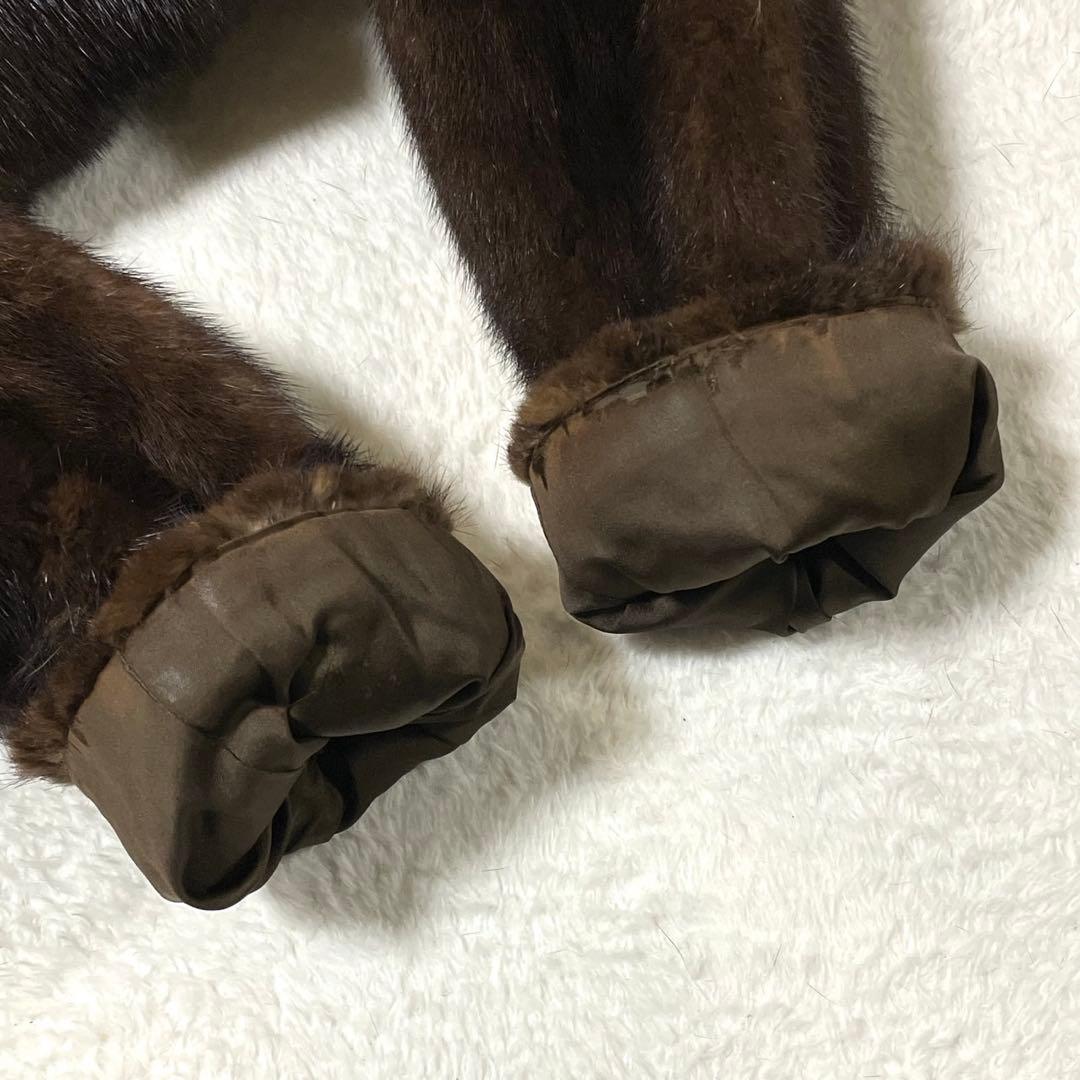 デミバフミンク 本毛皮 コート リアルファー サイズL相当 毛並み◎