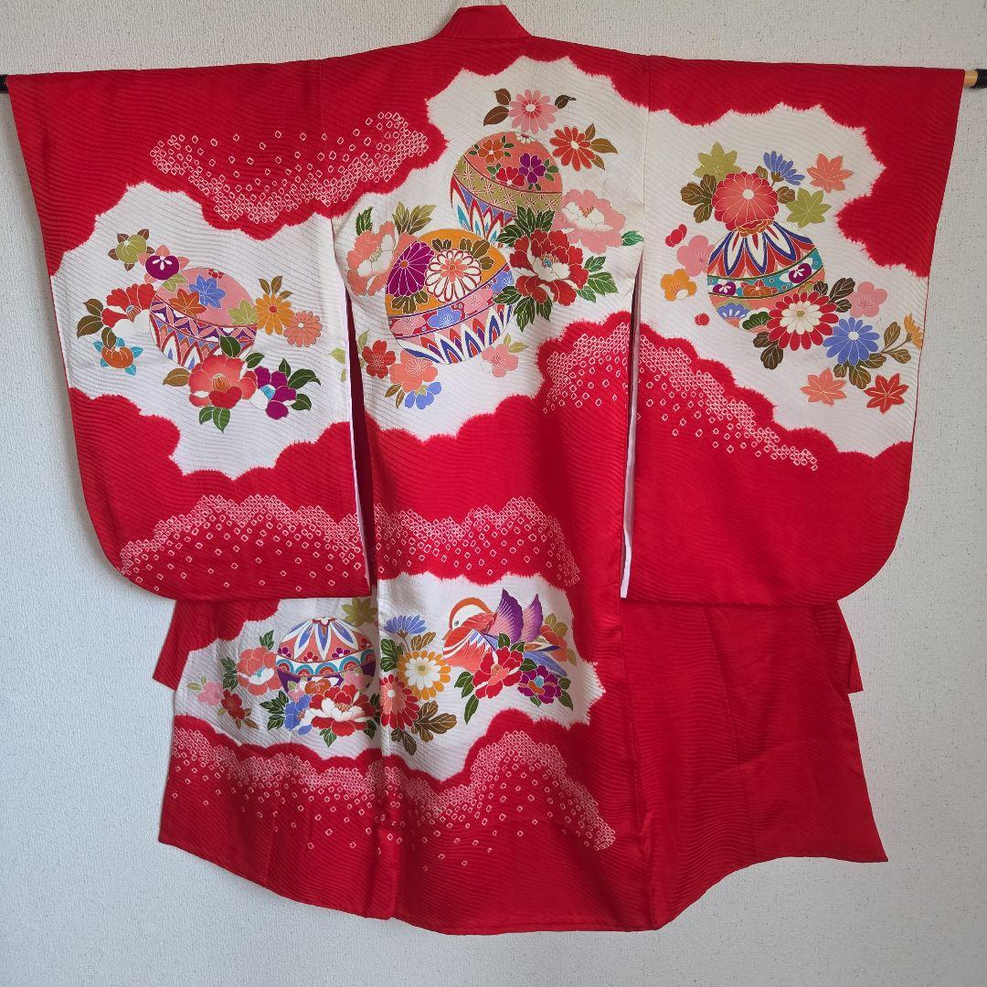 No96　正絹　女の子お祝い着物　産着　長襦袢付き　七五三