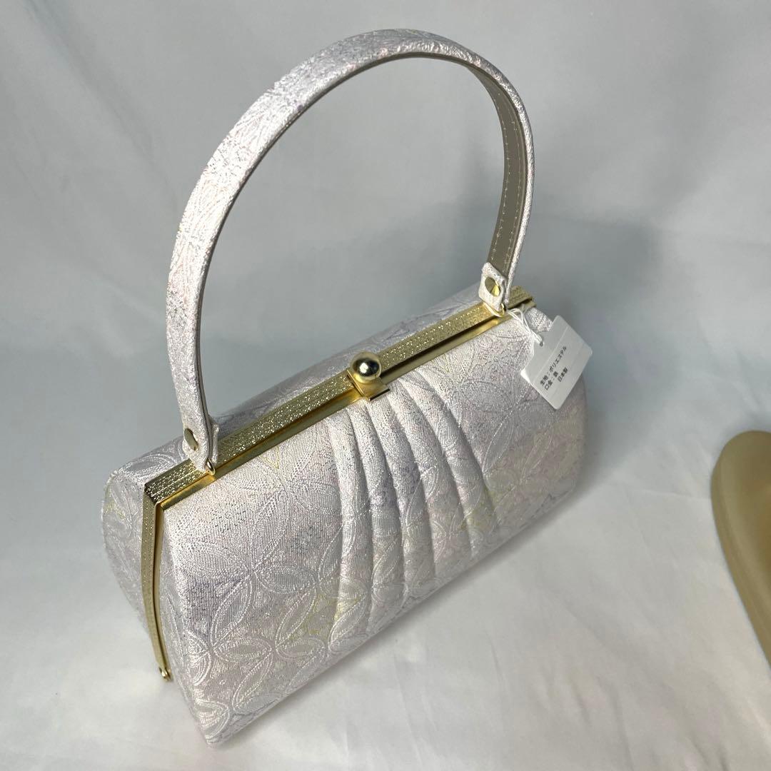 新品　草履　バッグ　セット　Mサイズ　ピンクシルバー　訪問着　フォーマル系