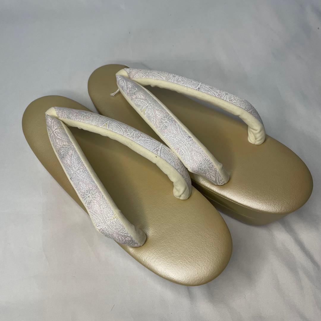 新品　草履　バッグ　セット　Mサイズ　ピンクシルバー　訪問着　フォーマル系