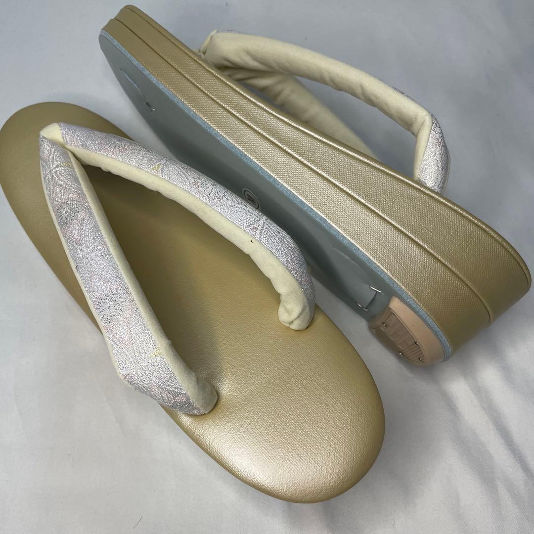 新品　草履　バッグ　セット　Mサイズ　ピンクシルバー　訪問着　フォーマル系