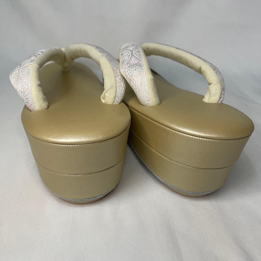 新品　草履　バッグ　セット　Mサイズ　ピンクシルバー　訪問着　フォーマル系