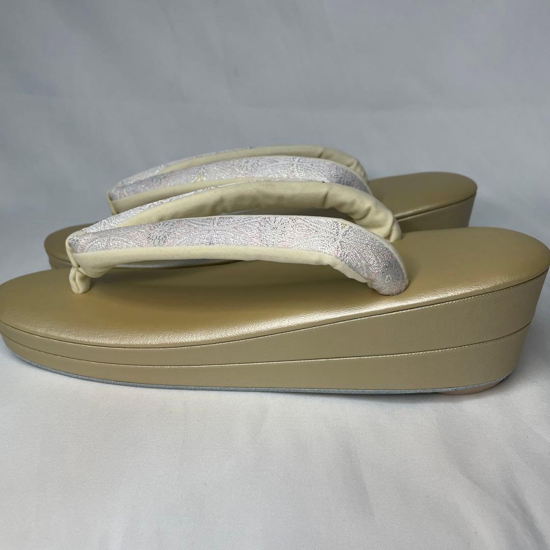 新品　草履　バッグ　セット　Mサイズ　ピンクシルバー　訪問着　フォーマル系