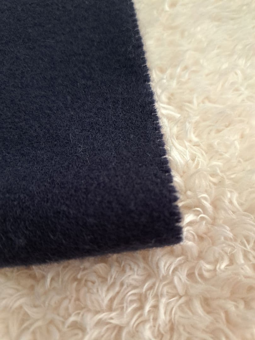 【新品】ヴィヴィアンウエストウッド ウール マフラー 黒 ロゴ オーブ　ネイビー