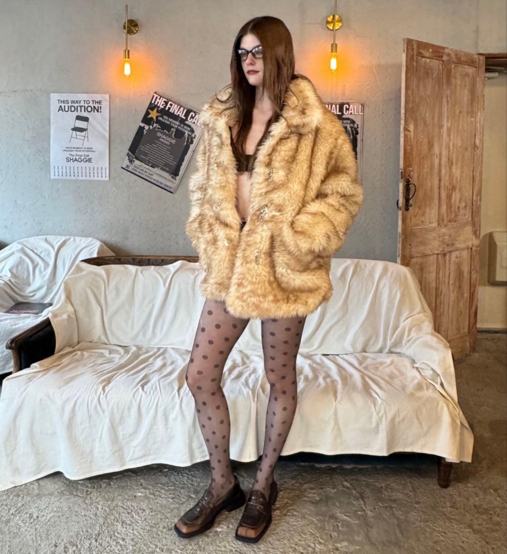 【SHAGGIE】 ViVi掲載 トグルボタンファーミドルコート