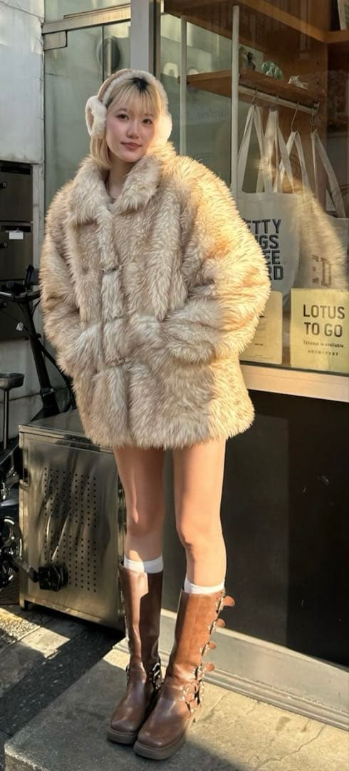 【SHAGGIE】 ViVi掲載 トグルボタンファーミドルコート