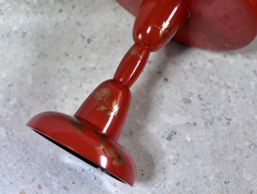 大型蒔絵高杯　木製　菓子器　お茶道具