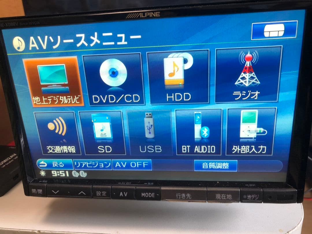 アルパイン 8インチナビ X088V Spotify再生 ファイヤTV接続可能