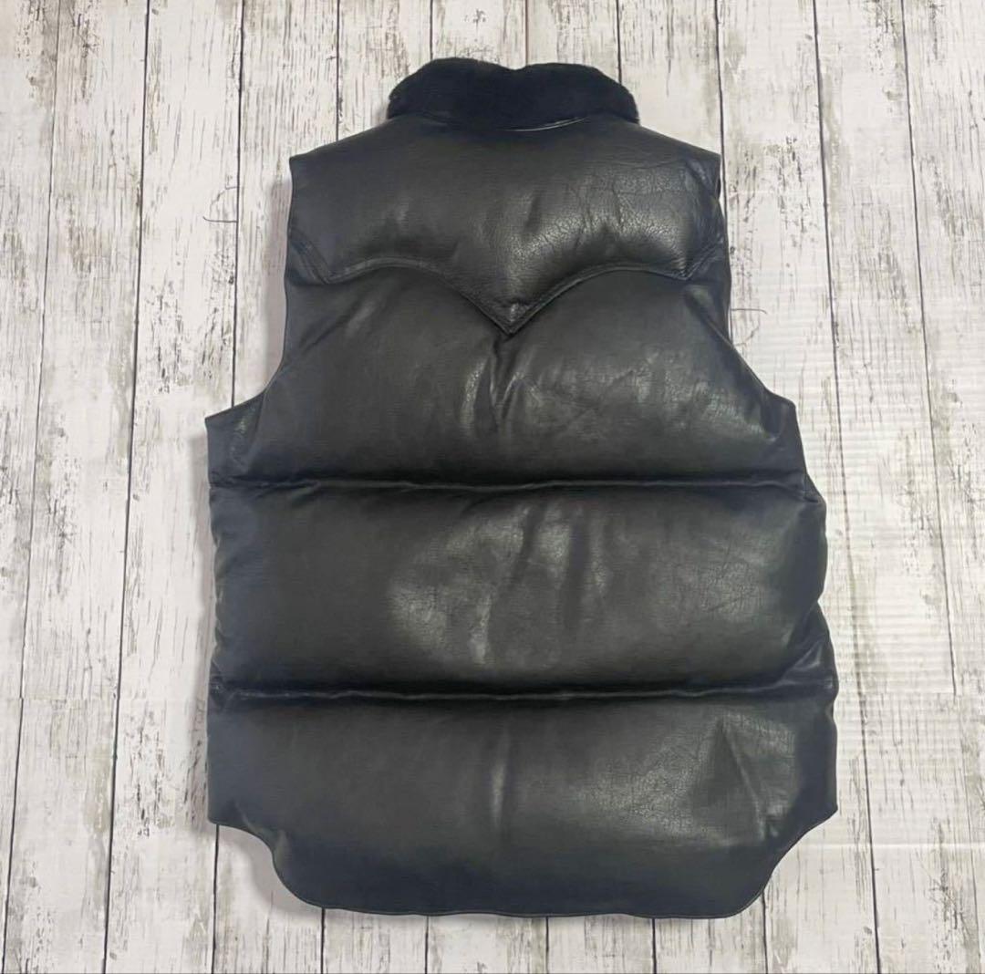 ロッキーマウンテンフェザーベッド オールレザー ダウンベスト 40 L 美品