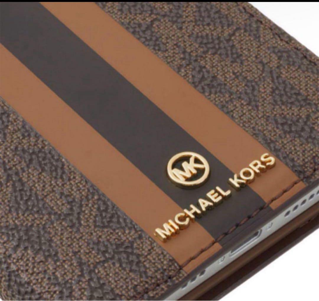 【新品】マイケルコース　ストライプ iPhone14 ケース タッセル　②