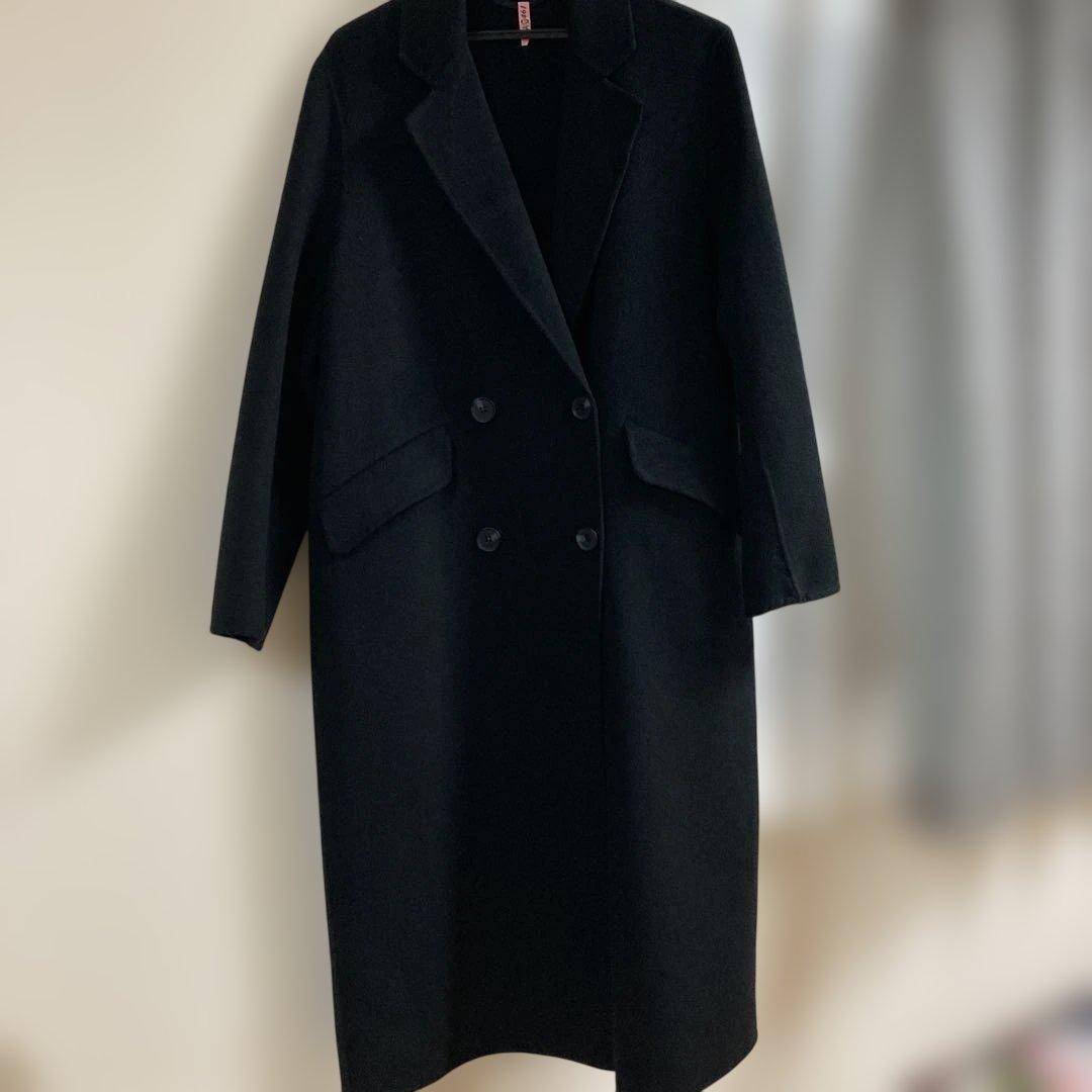 zara ウールオーバーサイズ　ダブルコート　ブラックSサイズ　最終値下げです