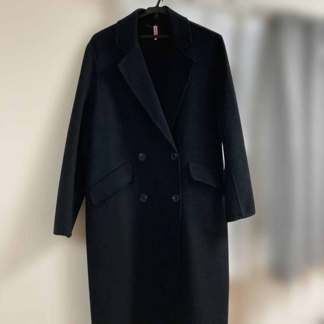 zara ウールオーバーサイズ　ダブルコート　ブラックSサイズ　最終値下げです