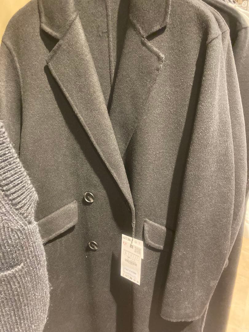 zara ウールオーバーサイズ　ダブルコート　ブラックSサイズ　最終値下げです