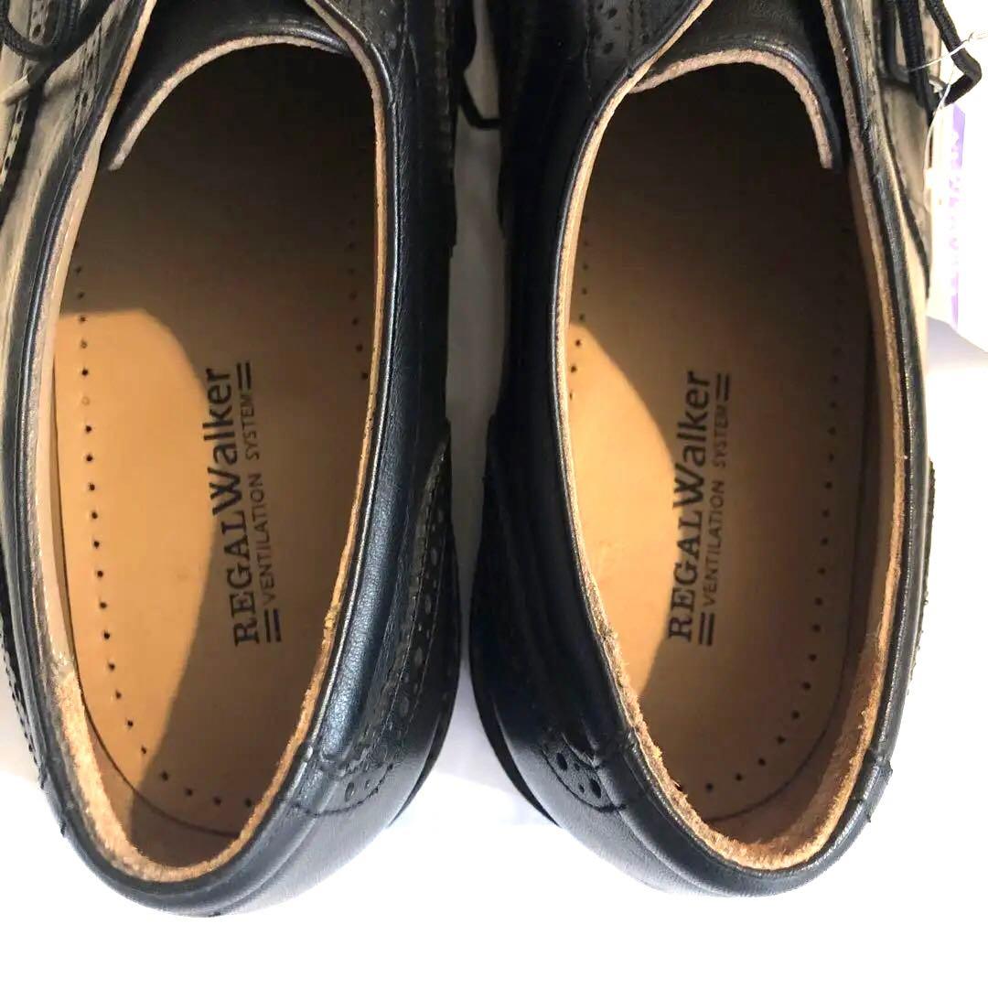 新品未使用 REGAL 25.5cm リーガルウォーカー革 ウィングチップ 黒