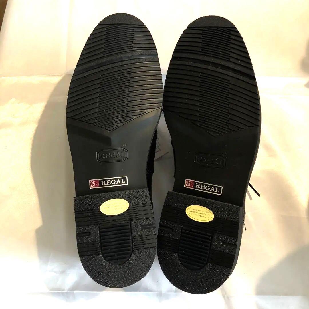 新品未使用 REGAL 25.5cm リーガルウォーカー革 ウィングチップ 黒