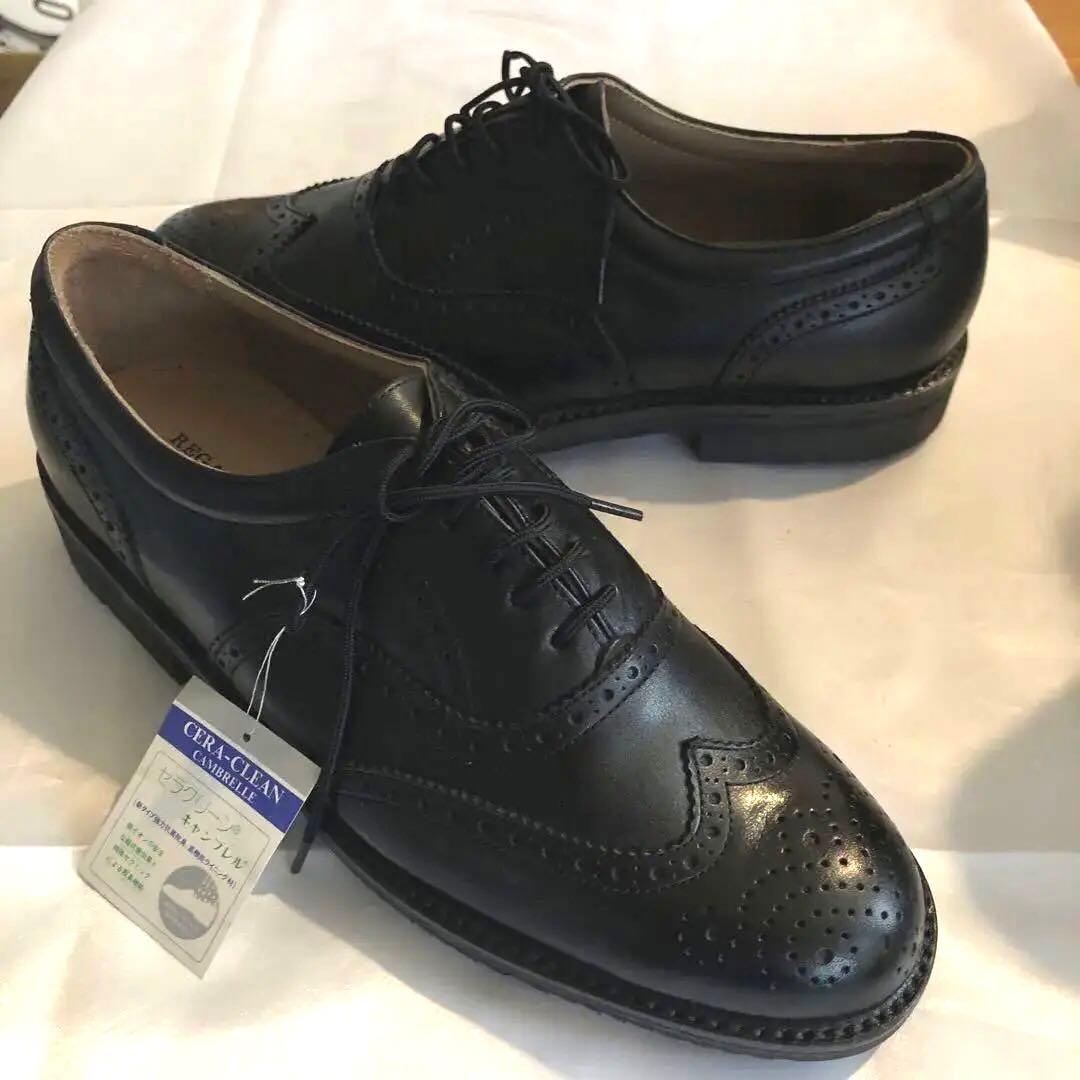 新品未使用 REGAL 25.5cm リーガルウォーカー革 ウィングチップ 黒