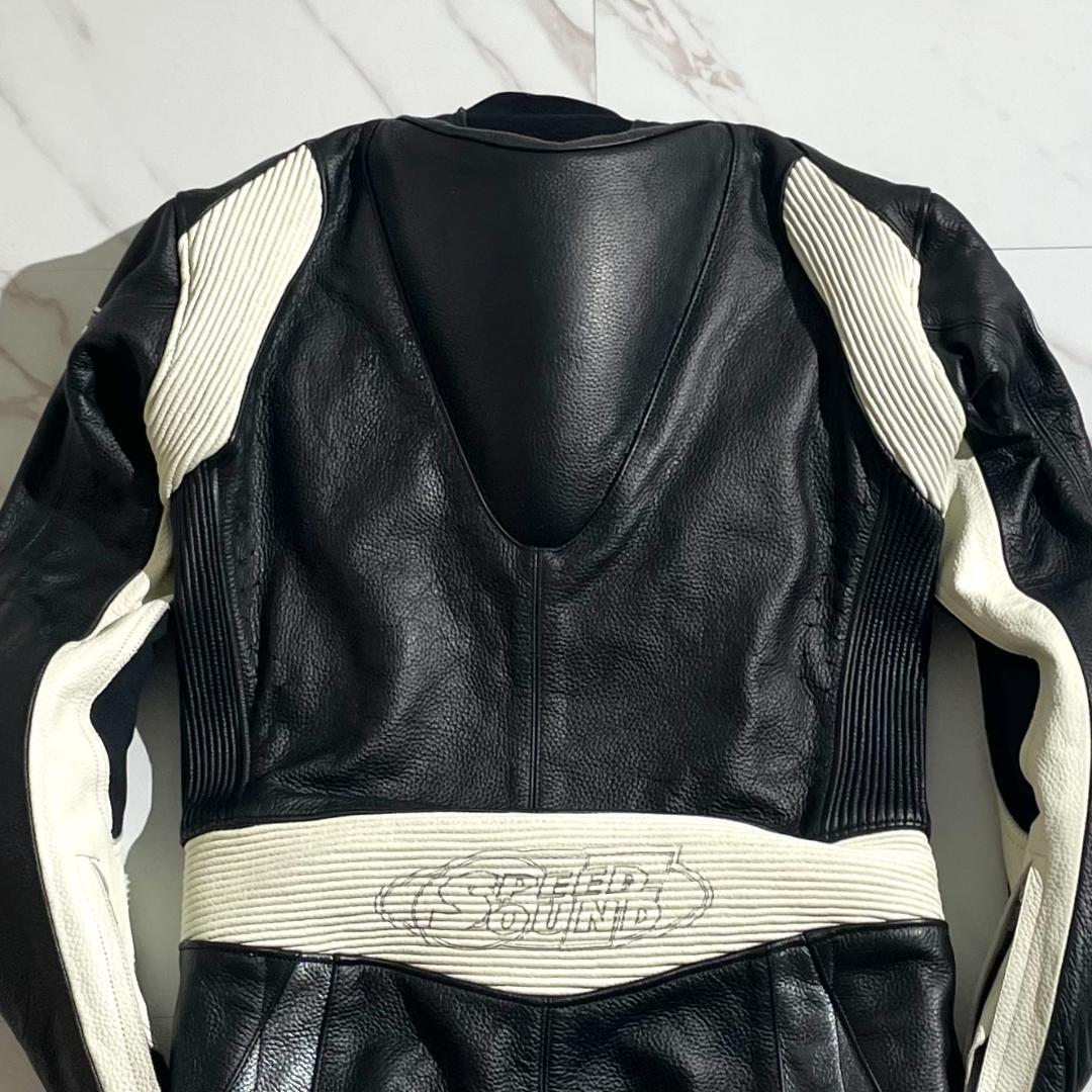 未使用　SPEED OF SOUND　SOS-18　レザースーツ　白黒　革ツナギ