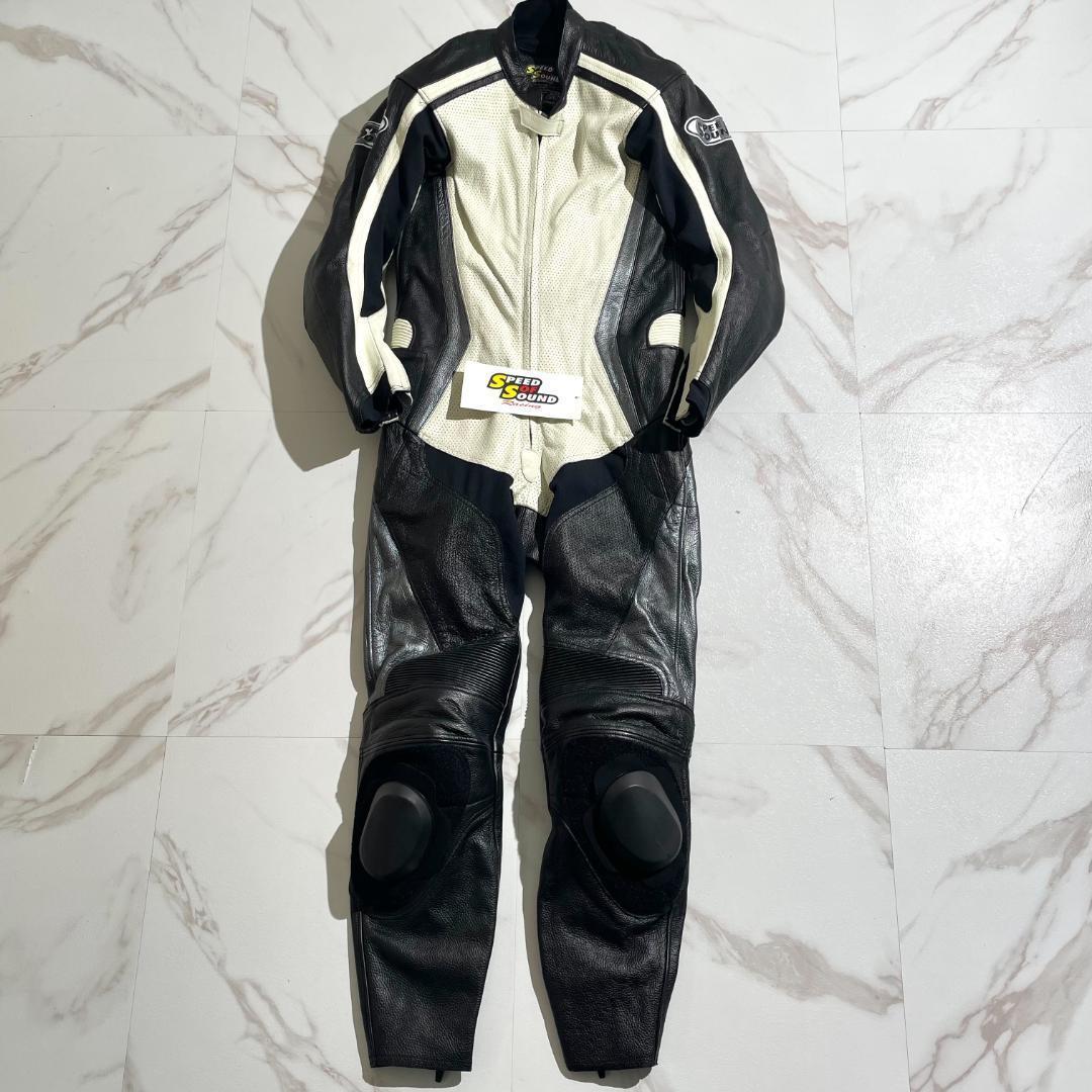 未使用　SPEED OF SOUND　SOS-18　レザースーツ　白黒　革ツナギ