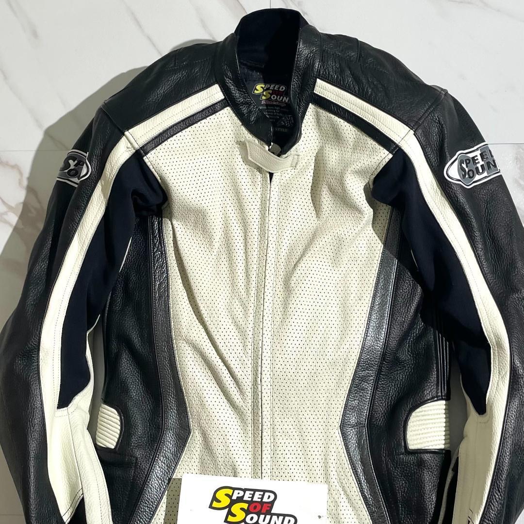未使用　SPEED OF SOUND　SOS-18　レザースーツ　白黒　革ツナギ
