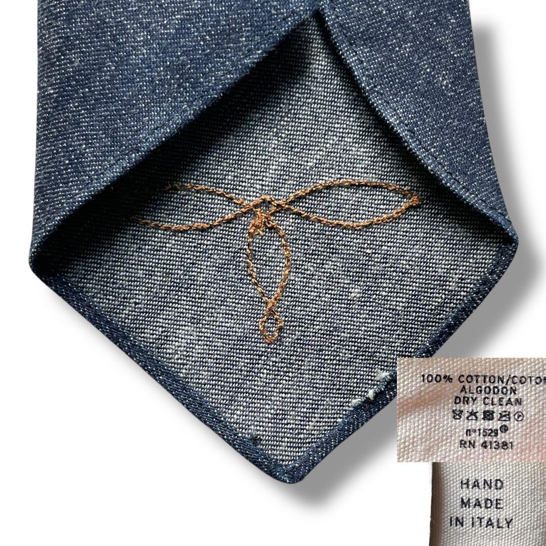 未使用品 RRL ダブルアールエル インディゴ デニム ネクタイ イタリア製