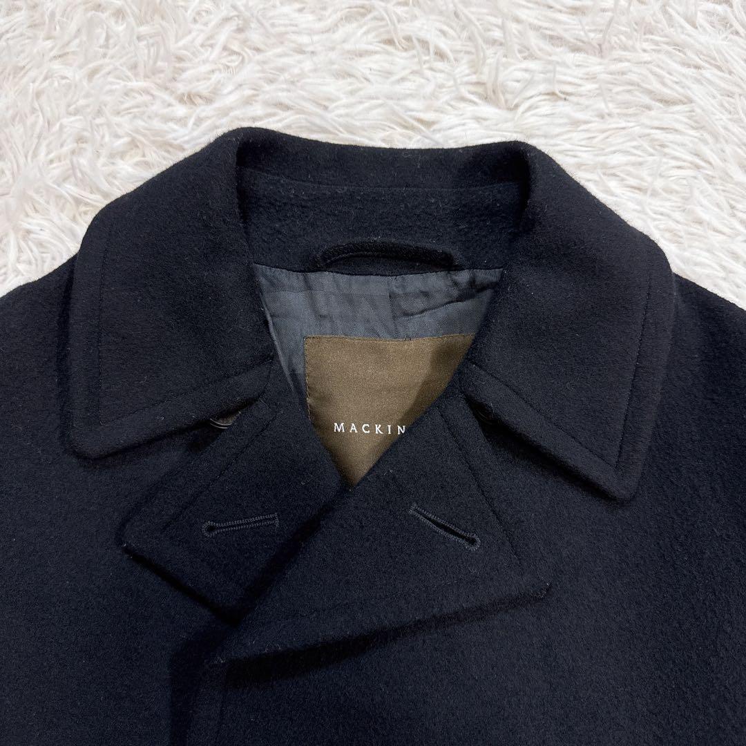 【美品】マッキントッシュ ピーコート ブラック 裏地ロゴ 36 英国製