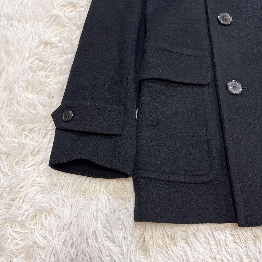 【美品】マッキントッシュ ピーコート ブラック 裏地ロゴ 36 英国製