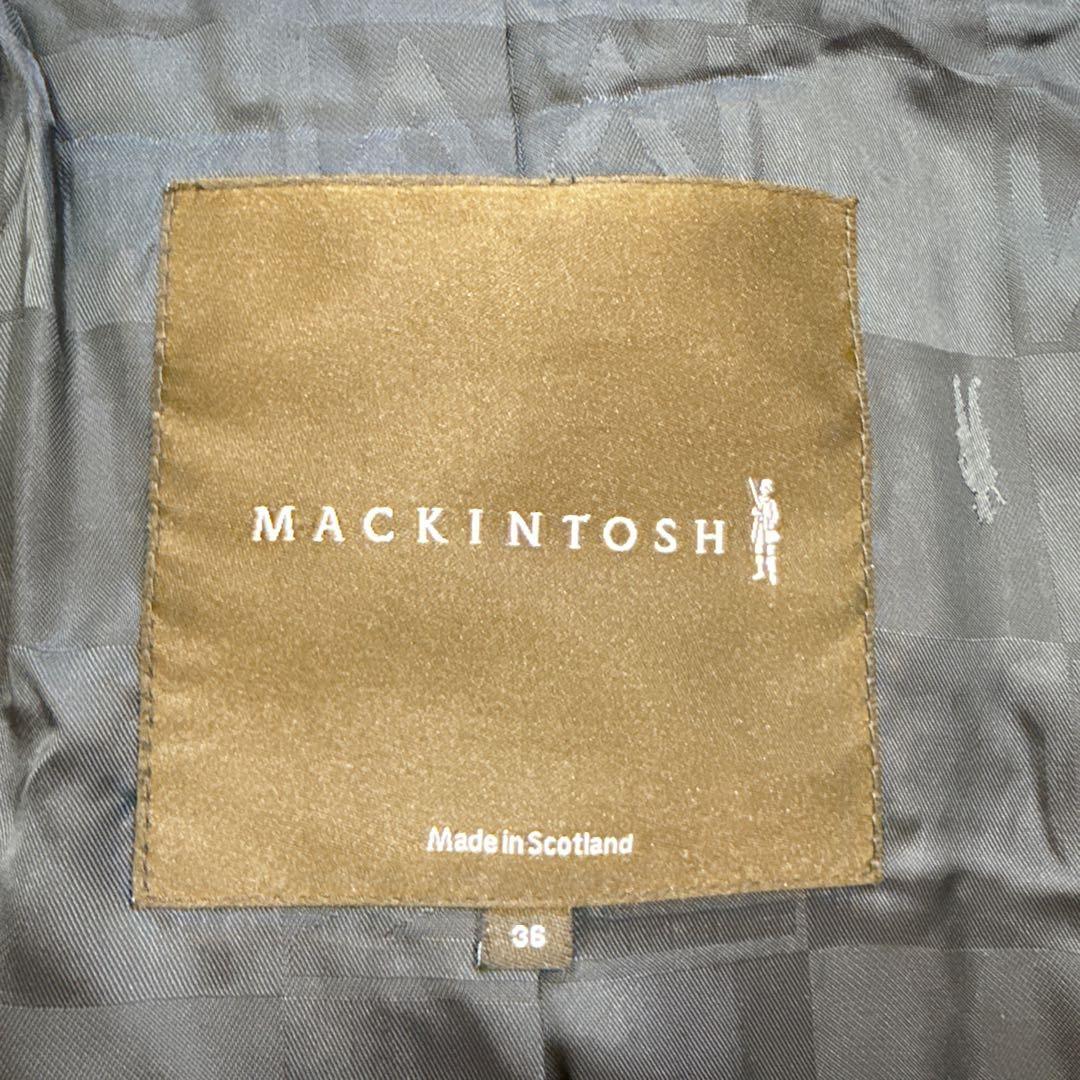 【美品】マッキントッシュ ピーコート ブラック 裏地ロゴ 36 英国製