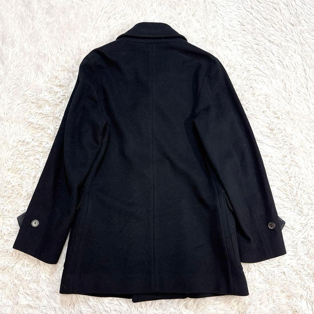【美品】マッキントッシュ ピーコート ブラック 裏地ロゴ 36 英国製