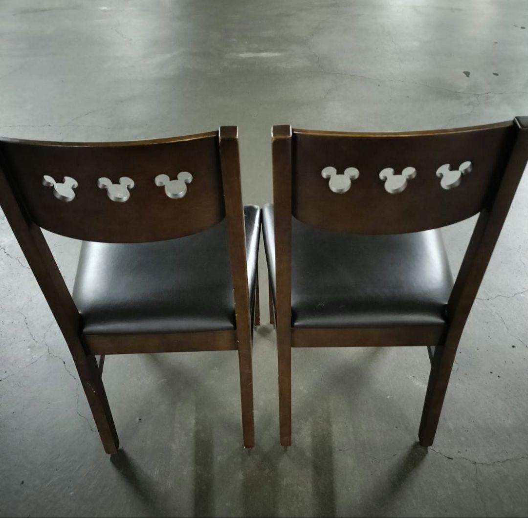 ✯美品✯ベルメゾン Disney ミッキーモチーフ 天然木チェア 2脚セット