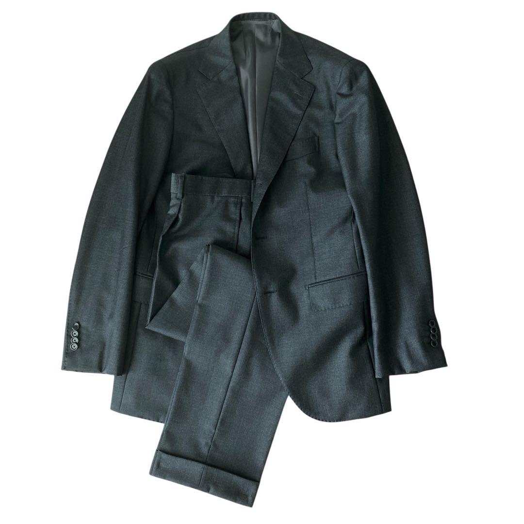 BEAMS F × CANONICO ウールスーツ 48 チャコールグレー 美品