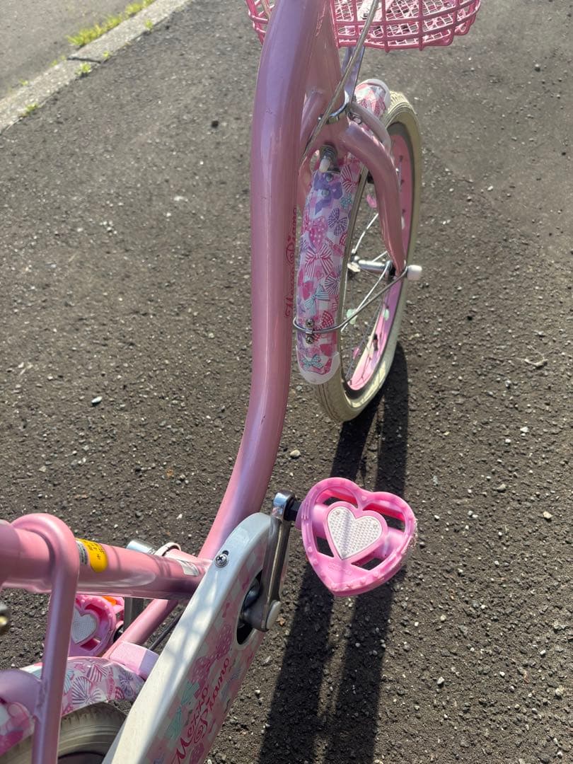 メゾピアノ　幼児用自転車 前部バスケット付き　18インチ　札幌市内引き取り希望