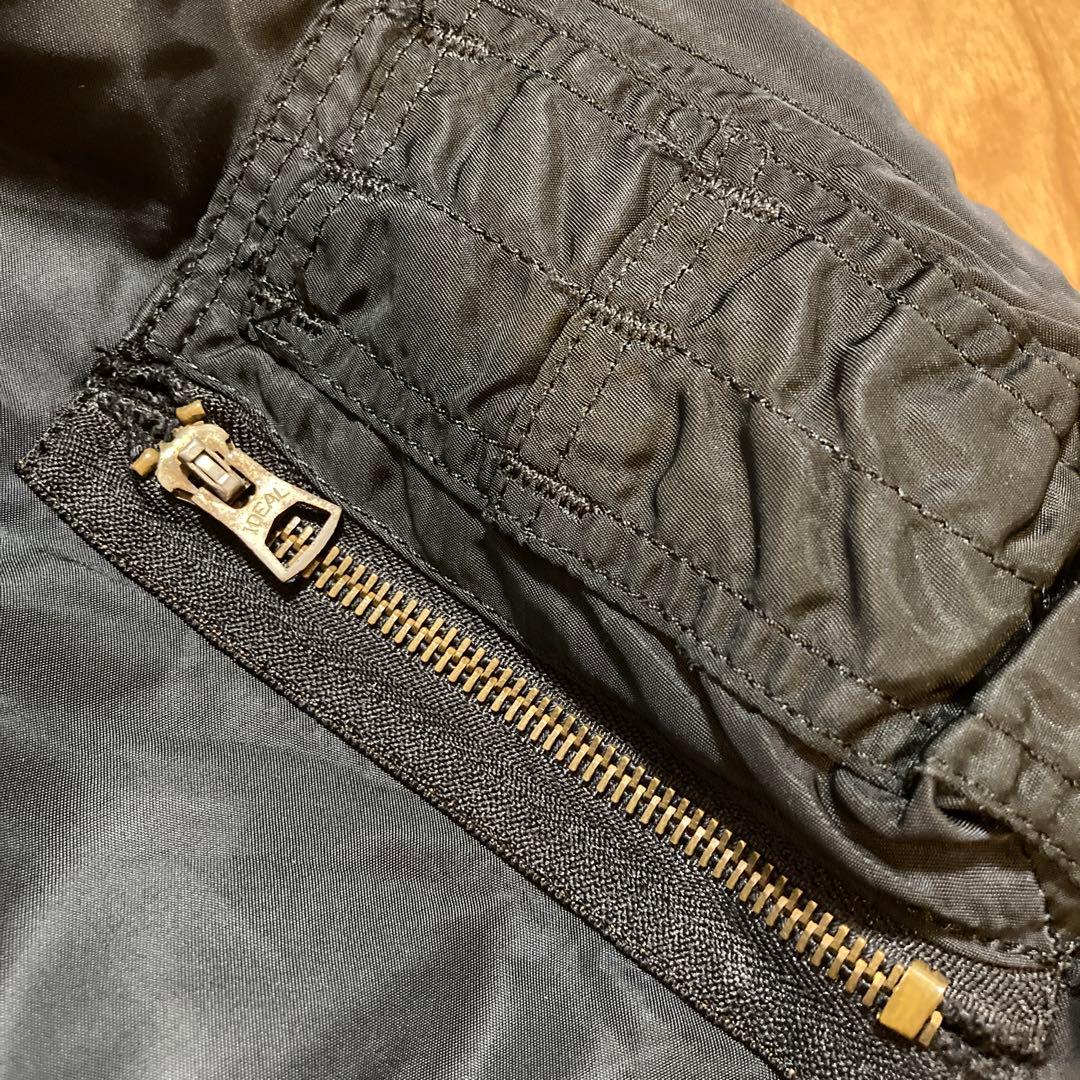 80s アルファ　MA-1 ブラック　IDEALジップ　アイデアルジップ