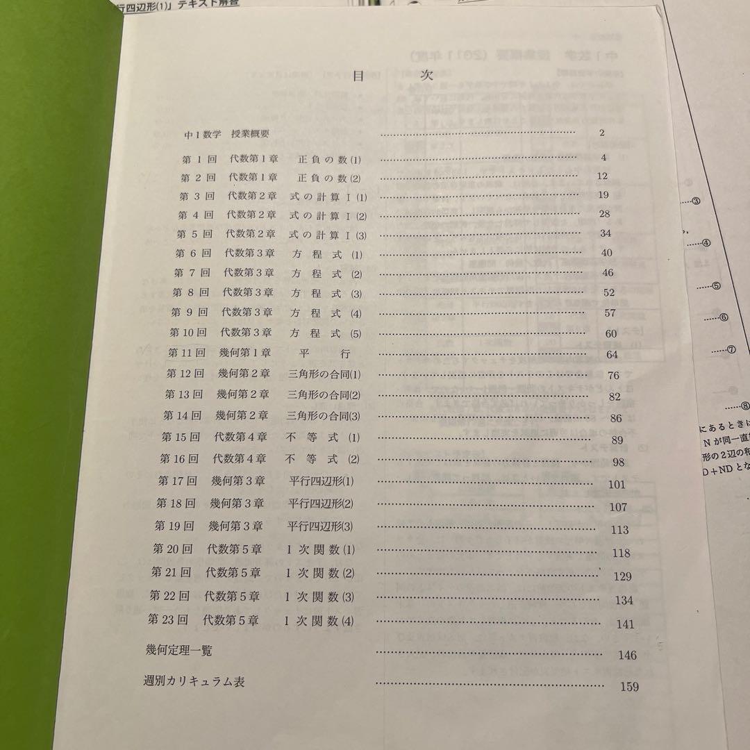 鉄緑会　中1〜中3 数学基礎講座 問題集セット