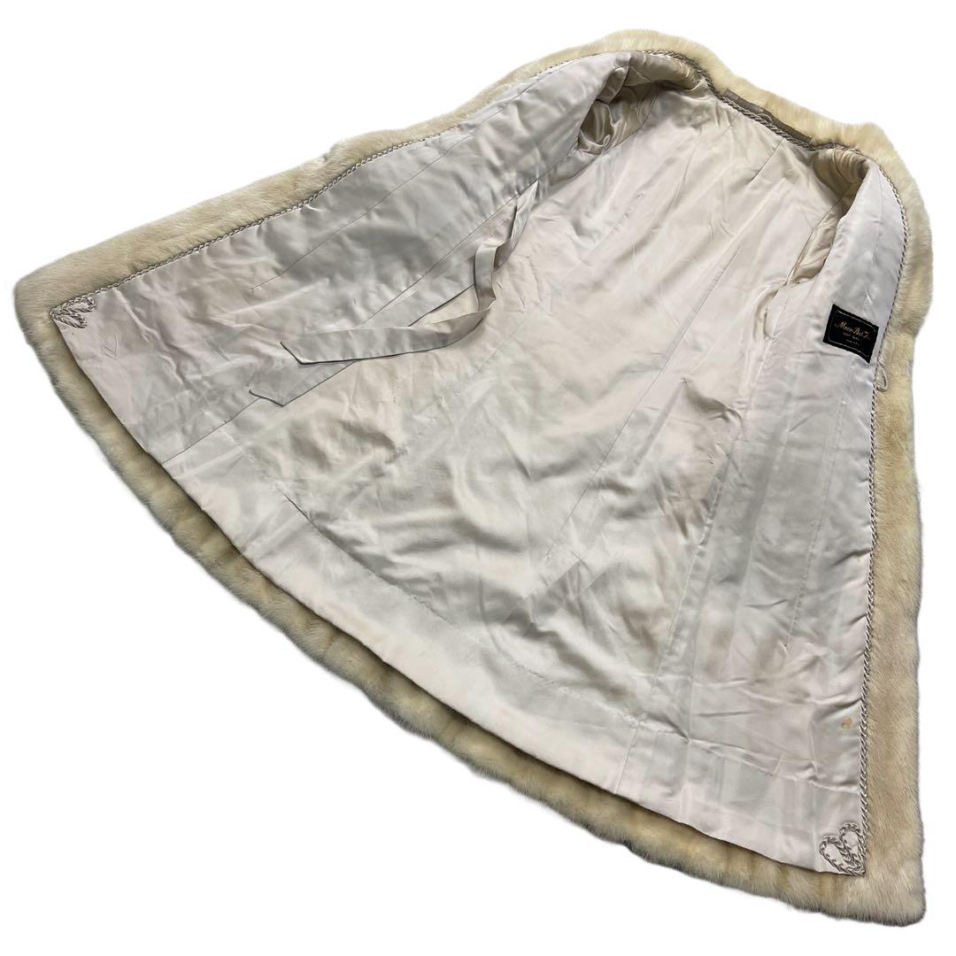 総丈108cm　パールミンク　ロング丈　ファーコート　Lサイズ相当　なめし柔らか