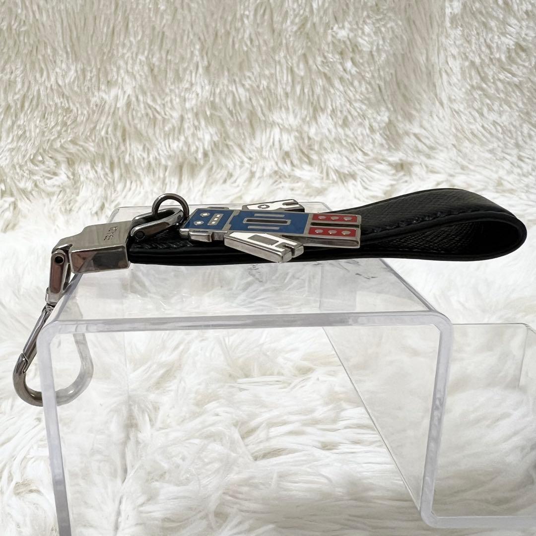 【大人気】お買得 PRADA ロボット キーホルダー レザー サフィアーノ黒