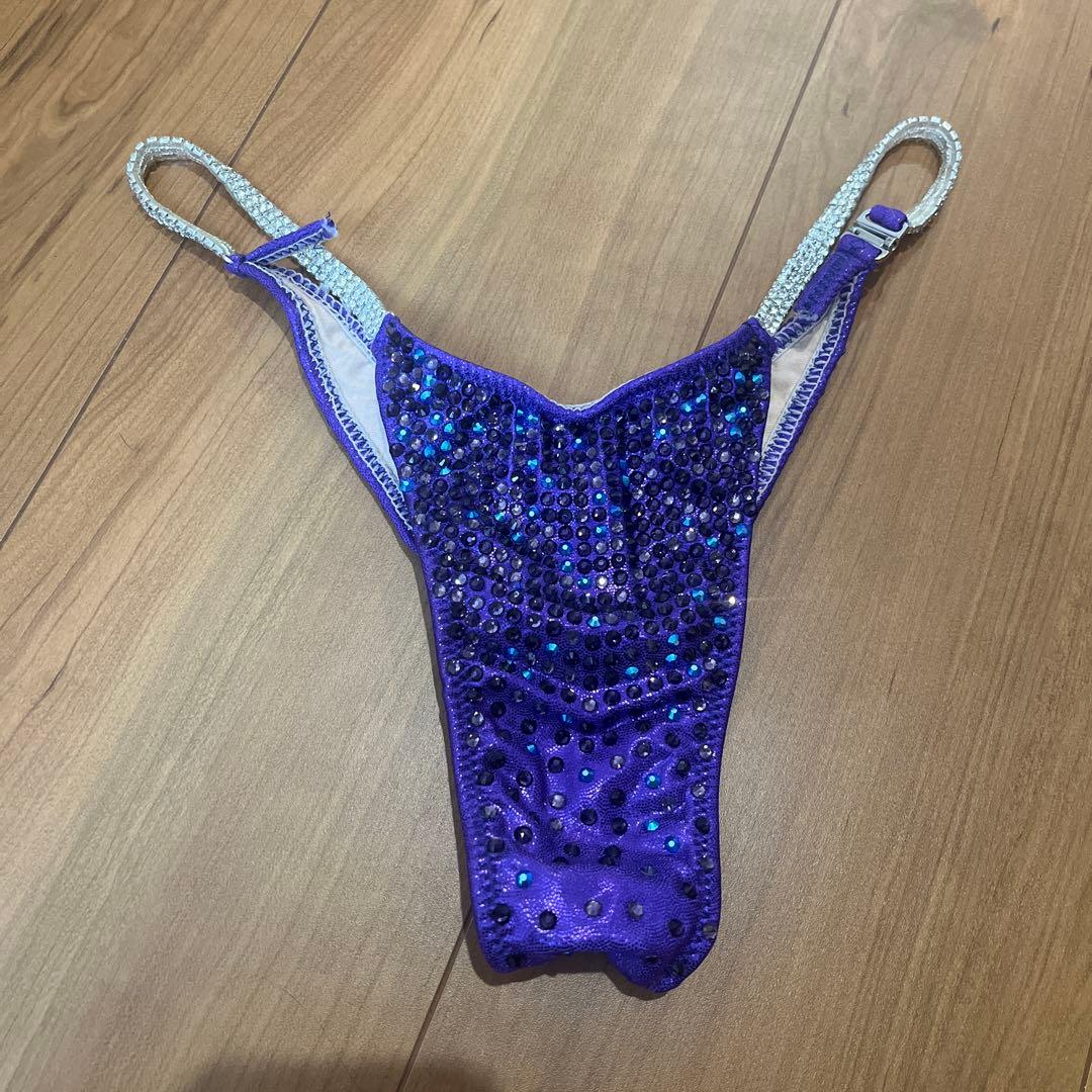 ボディコンテスト用ストーンビキニ 紫