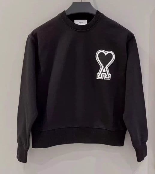 AMI PARIS ブラック クルーネック トレーナー M 男女兼用