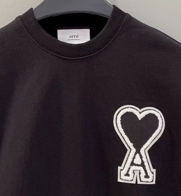 AMI PARIS ブラック クルーネック トレーナー M 男女兼用