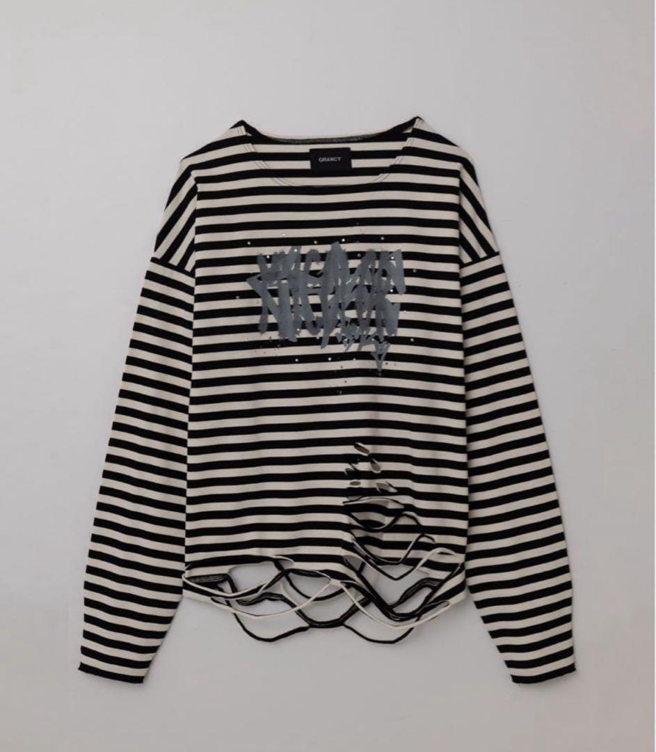 総柄ラインストーングラフィックロンT