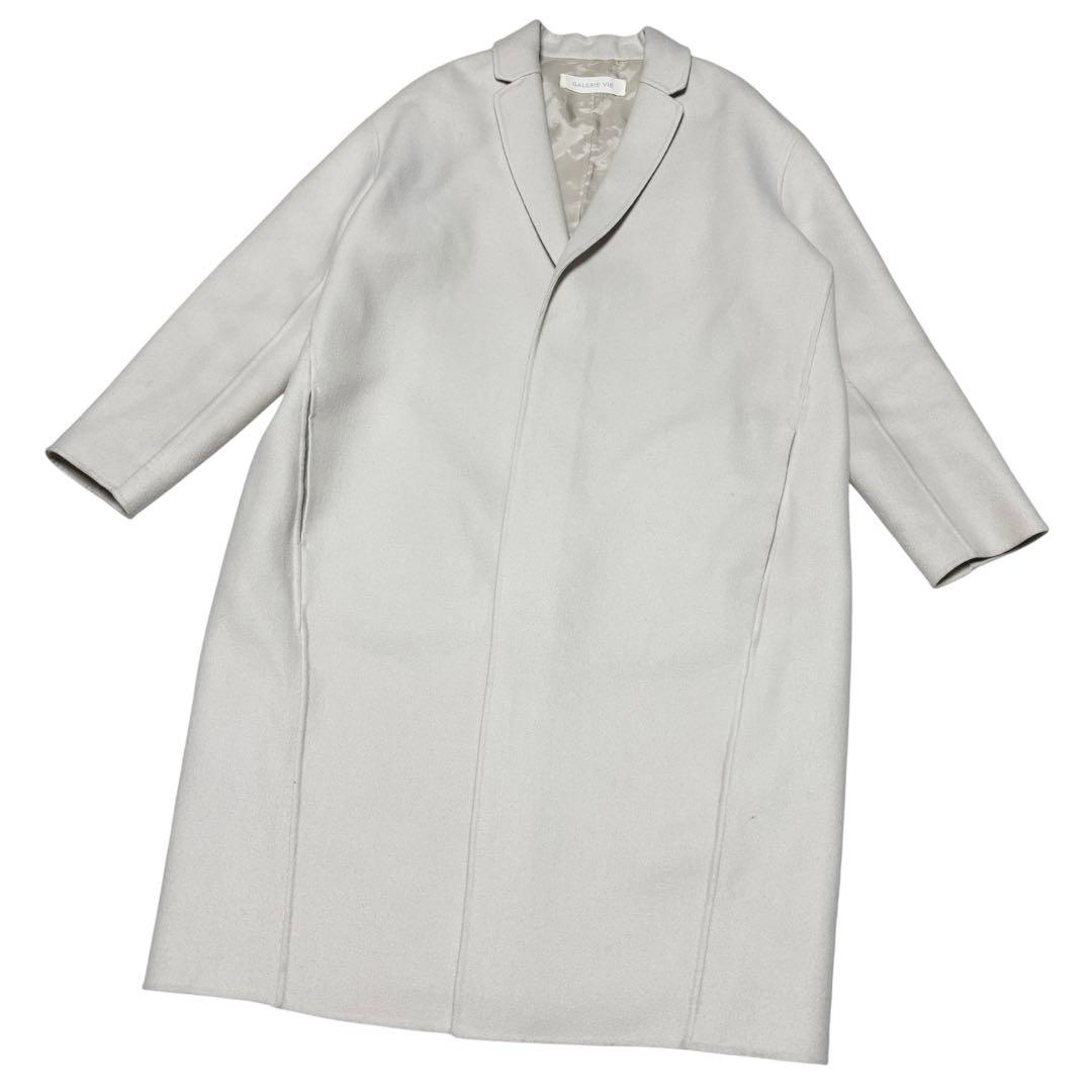 美品 GALERIE VIE ライトメルトン チェスターコート ウールカシミヤ