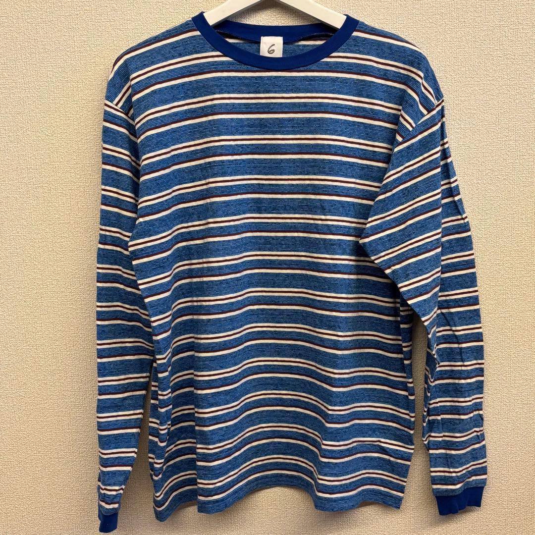 ＜6(ROKU)＞コットン ボーダー ロングスリーブTシャツ 25SS