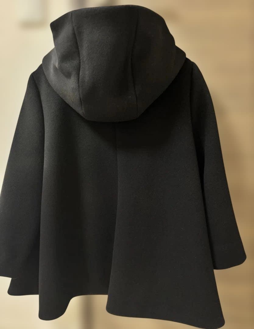 最終価格　アベニールエトワール新品未使用タグ付フーディミドルフレアコート32黒