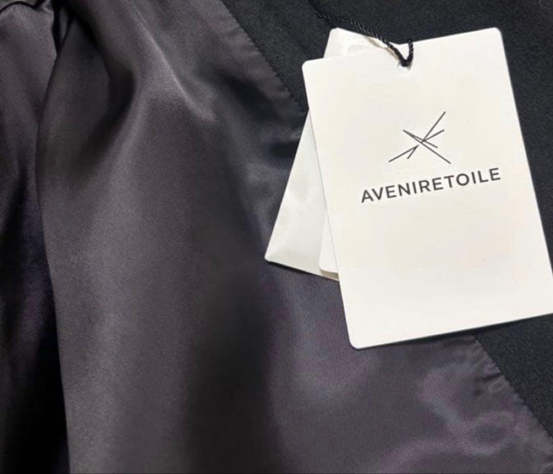 最終価格　アベニールエトワール新品未使用タグ付フーディミドルフレアコート32黒