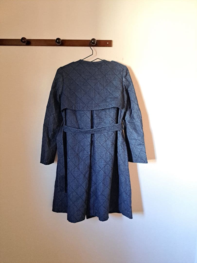 BORDERS at BALCONY ダークブルー トレンチコート