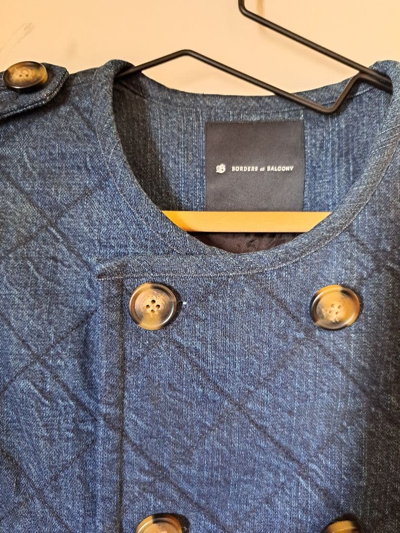 BORDERS at BALCONY ダークブルー トレンチコート